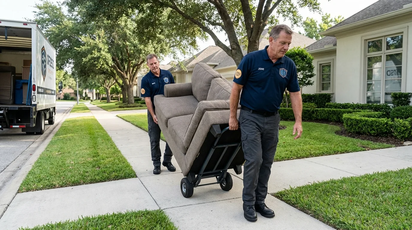 Local residential moving crew loading furniture in Glen Rock, NJ